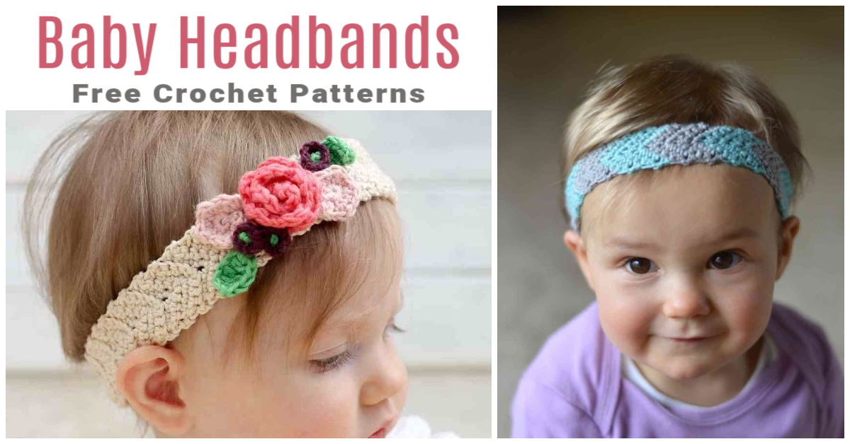 Cream Off-white crochet 2" wide stretch elastic headband kids girls childrens 