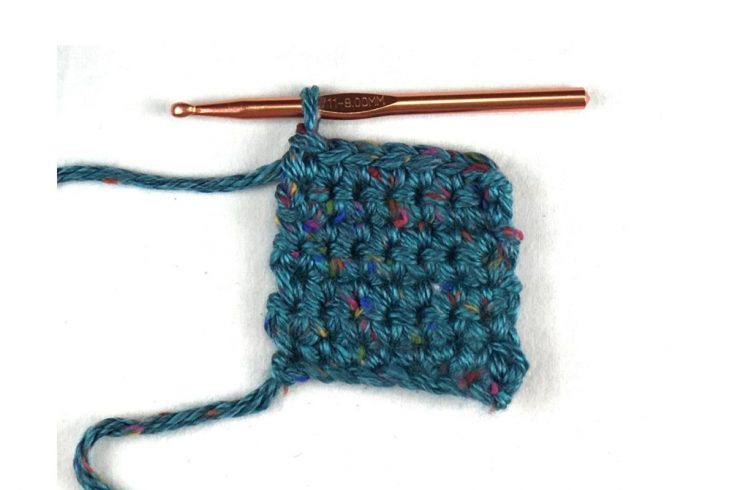 image of rows of single crochet stitches