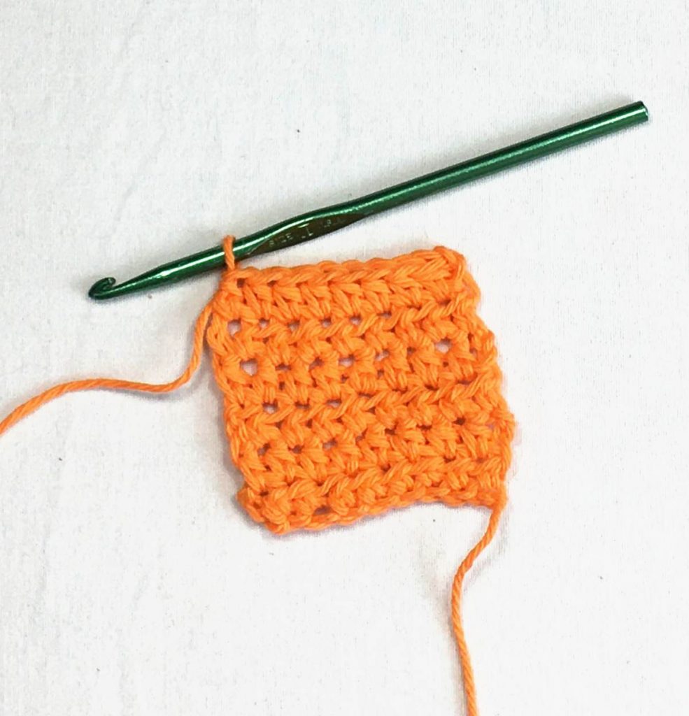 rows of hdc or half double crochet