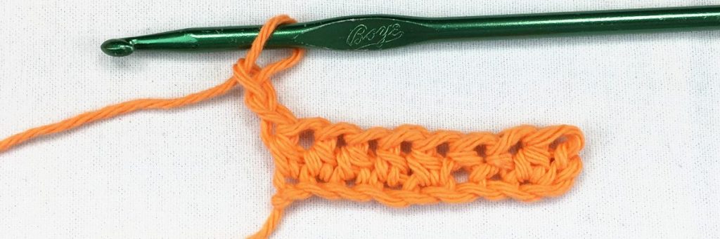 a row of half double crochet stitches