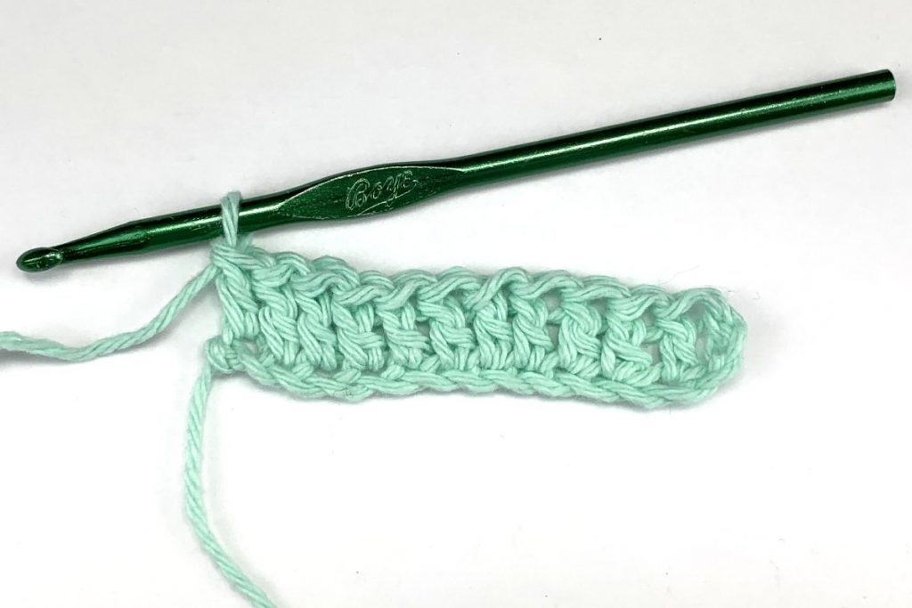 a row of double crochet stitches
