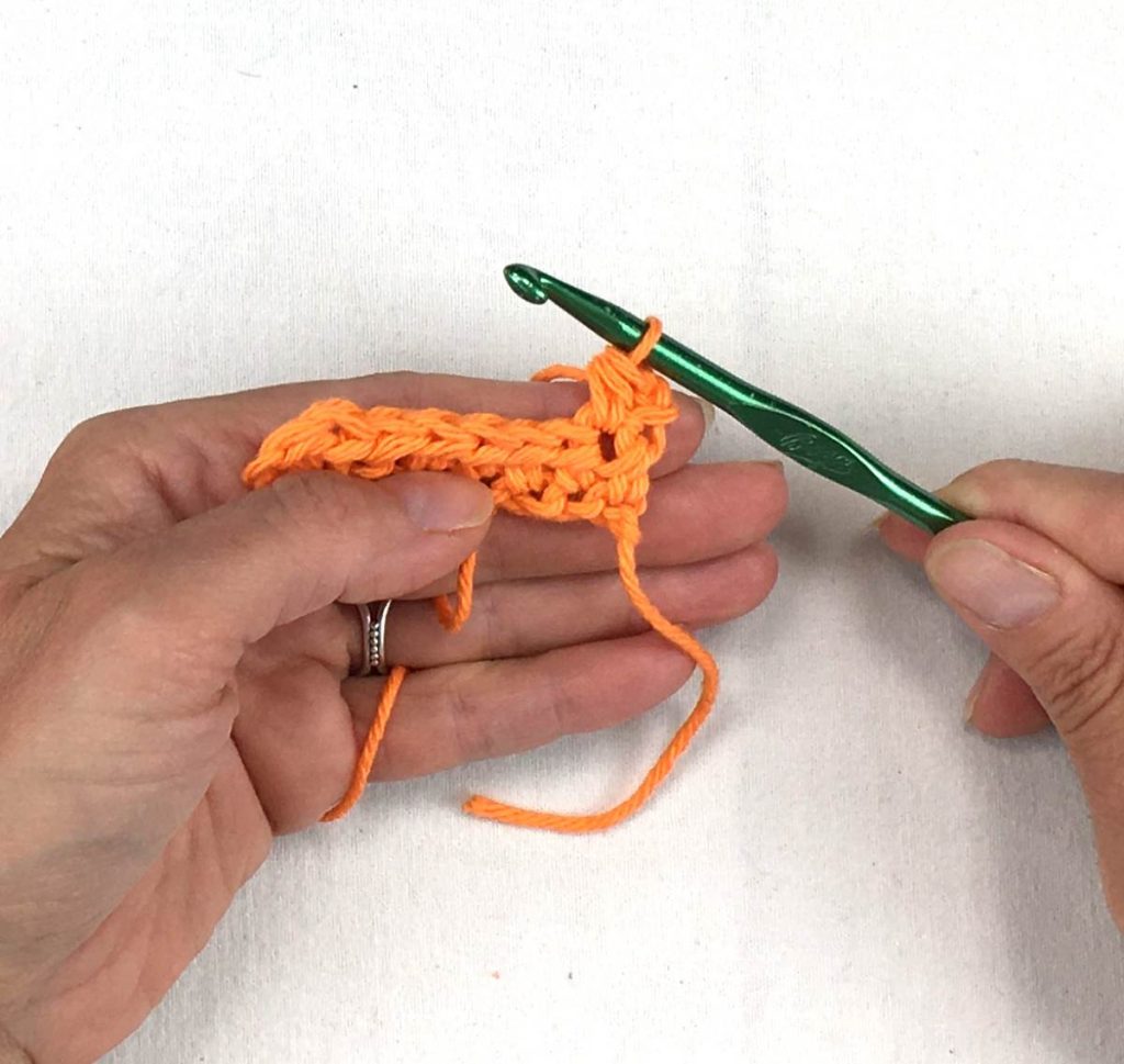 Completing the half double crochet