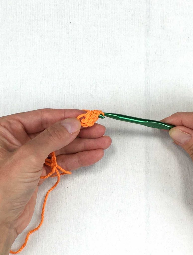 completing the half double crochet stitch