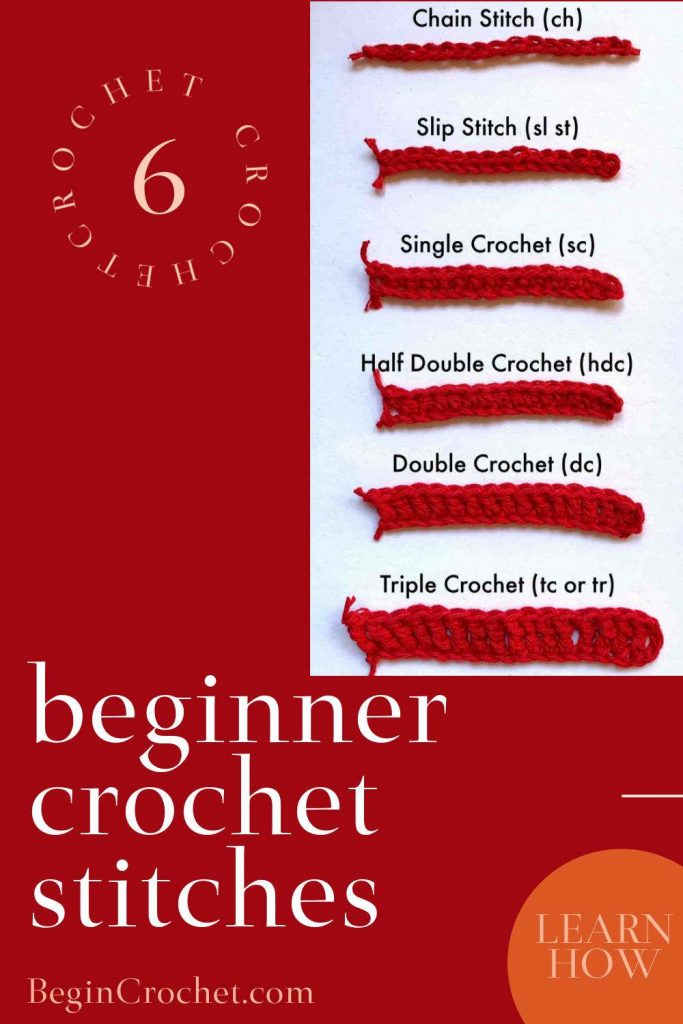 marketing image for beginner crochet stitches