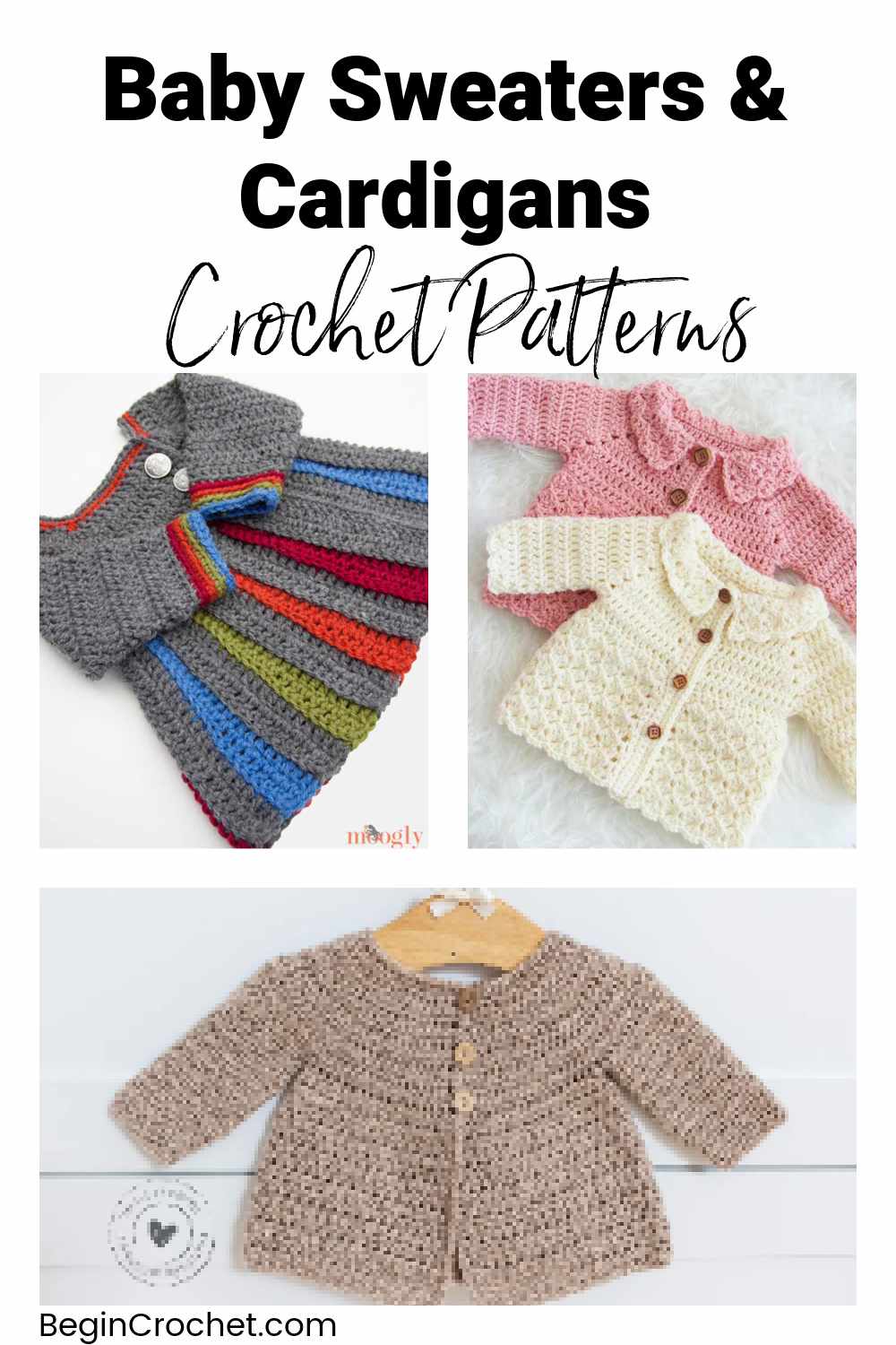 Crochet Baby Cardigan and Sweater Patterns (Free!) - Begin Crochet