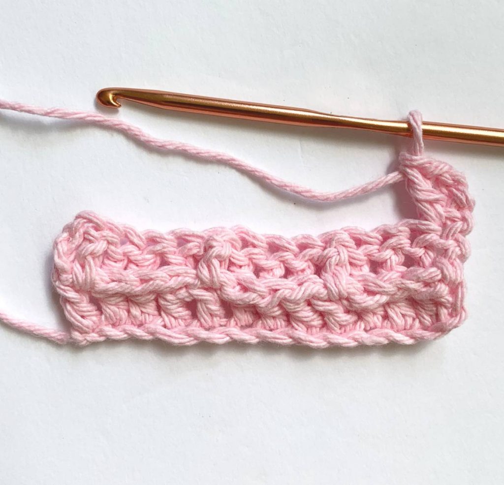 image of making dc crochet stitches